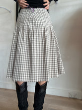 Load image into Gallery viewer, Bassike - Midi Pleated Skirt - Khaki Check - 3
