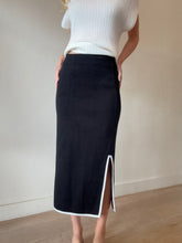 Load image into Gallery viewer, Aje - Midi Skirt - Black w white border - M
