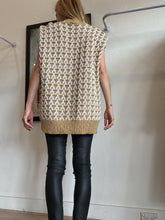 Load image into Gallery viewer, Dagmar - Flora Oversive Knitted Vest - Tan - XL
