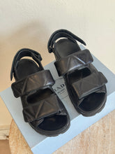 Load image into Gallery viewer, Prada - Padded Nappa Leather Sandal - Black - 38.5 - RRP$1800
