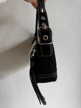 Load image into Gallery viewer, Coach - Vintage Canvas Signature Monogram Canvas Leather Shoulder Bag - Black - S
