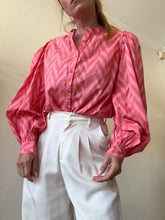 Load image into Gallery viewer, Ulla Johnson - Rory Chevron Blouse - Pink/Red - 4
