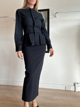 Load image into Gallery viewer, Alexander Wang - Pencil Midi Skirt w split - Black - 0
