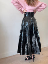 Load image into Gallery viewer, Alex Perry - Patent Leather High Waisted Maxi Skirt - Black - 8
