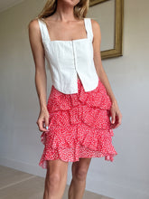 Load image into Gallery viewer, sass &amp; bide - Ma Fleur Mini Skirt - Red w small white florals - 10 - bnwt - RRP$390
