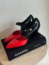 Load image into Gallery viewer, Chanel - Patent Mary Jane Wedge Heel - Shoes - Red/Black - 41
