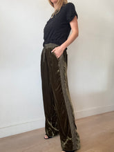 Load image into Gallery viewer, ME+EM - Silk Velvet Lounge Pants - Khaki Green - 12
