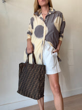 Load image into Gallery viewer, Acne Studios - LS Cotton Stripped Shirt - Beige w brown circles - 32
