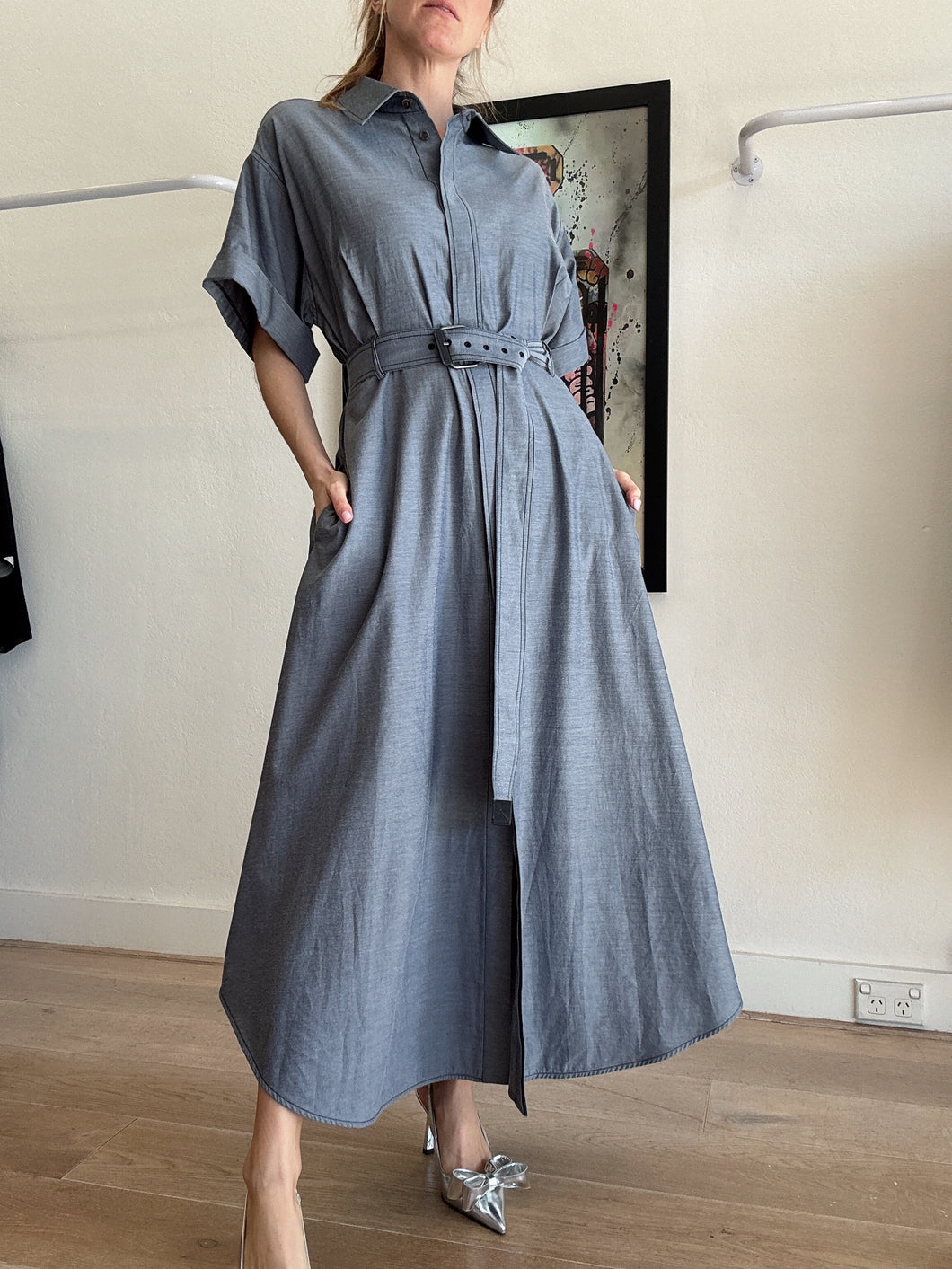 Camilla and Marc - Finke Shirt Dress - Charcoal - 12 -RRP $450