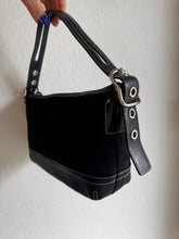 Load image into Gallery viewer, Coach - Vintage Canvas Signature Monogram Canvas Leather Shoulder Bag - Black - S
