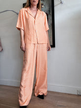 Load image into Gallery viewer, Venroy - Silk Geo SS Shirt &amp; Wide Leg Pant Set - Orange - L -  RRP $560
