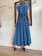 Load image into Gallery viewer, Aje - Button Up  Denim Maxi dress W Belt - Denim - 16
