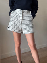 Load image into Gallery viewer, Maje - Tweed High waisted Shorts - White w black- 40

