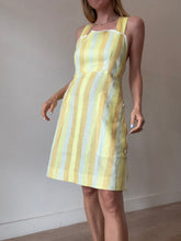 Load image into Gallery viewer, Oroton - Striped Linen Mini Dress - Yellow - 14
