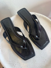 Load image into Gallery viewer, Nelson Made - Ida Slides - Black crinkle leather - 38 - rrp$299
