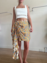 Load image into Gallery viewer, Alemais - Mini Skirt with tie up detail - Multi floral puzzle print- 10
