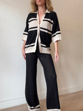 Load image into Gallery viewer, Seven Wonders - Bianki Knit Top &amp; Pants set - Black  w beige - S - bnwt
