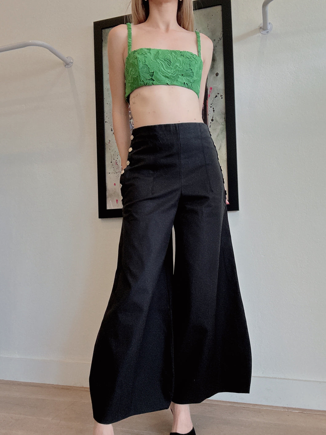 Chanel - Coated Cotton Pants - Black - 38 - bnwt