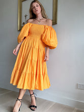 Load image into Gallery viewer, Aje - Midi dress w puff sleeve and elastic - orange - 8
