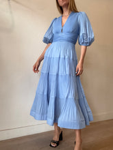 Load image into Gallery viewer, Zimmermann - Jacaranda Pleated V-neck Midi Dress - Blue - 1
