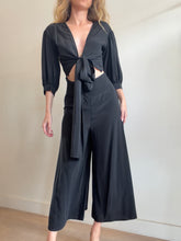 Load image into Gallery viewer, Scanlan Theodore - Silk LS Open Back Tie Jumpsuit - Black - 8
