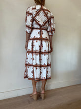 Load image into Gallery viewer, Sandro - Rehane Border Print Belted Midi Dress - White - 34 - RRP$595
