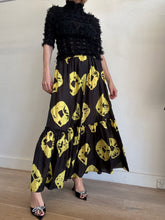 Load image into Gallery viewer, Zimmermann - Silk Tie Waist Midi Skirt - Black/Yellow TieDye - 2
