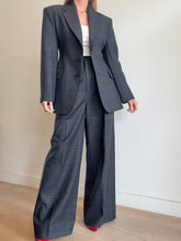 Load image into Gallery viewer, Scanlan Theodore - Single Breasted Jacket &amp; Wide Leg CheckSuit - Dark Grey - 6 - Current - RRP $1650
