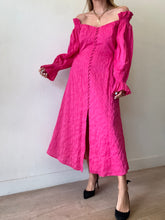 Load image into Gallery viewer, Cult Gaia - Simona Button front off shoulder Midi Dress - Dragonfruit Pink - 12
