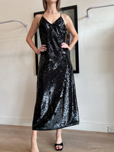 Load image into Gallery viewer, Just - Sequins Midi dress - Black - M
