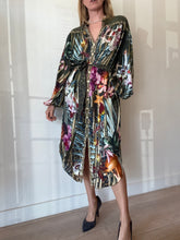 Load image into Gallery viewer, Camilla - Passport to Paradise LS Midi Dress - Green Floral -XS

