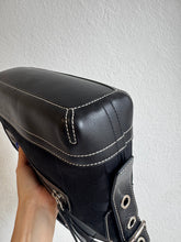 Load image into Gallery viewer, Coach - Vintage Canvas Signature Monogram Canvas Leather Shoulder Bag - Black - S
