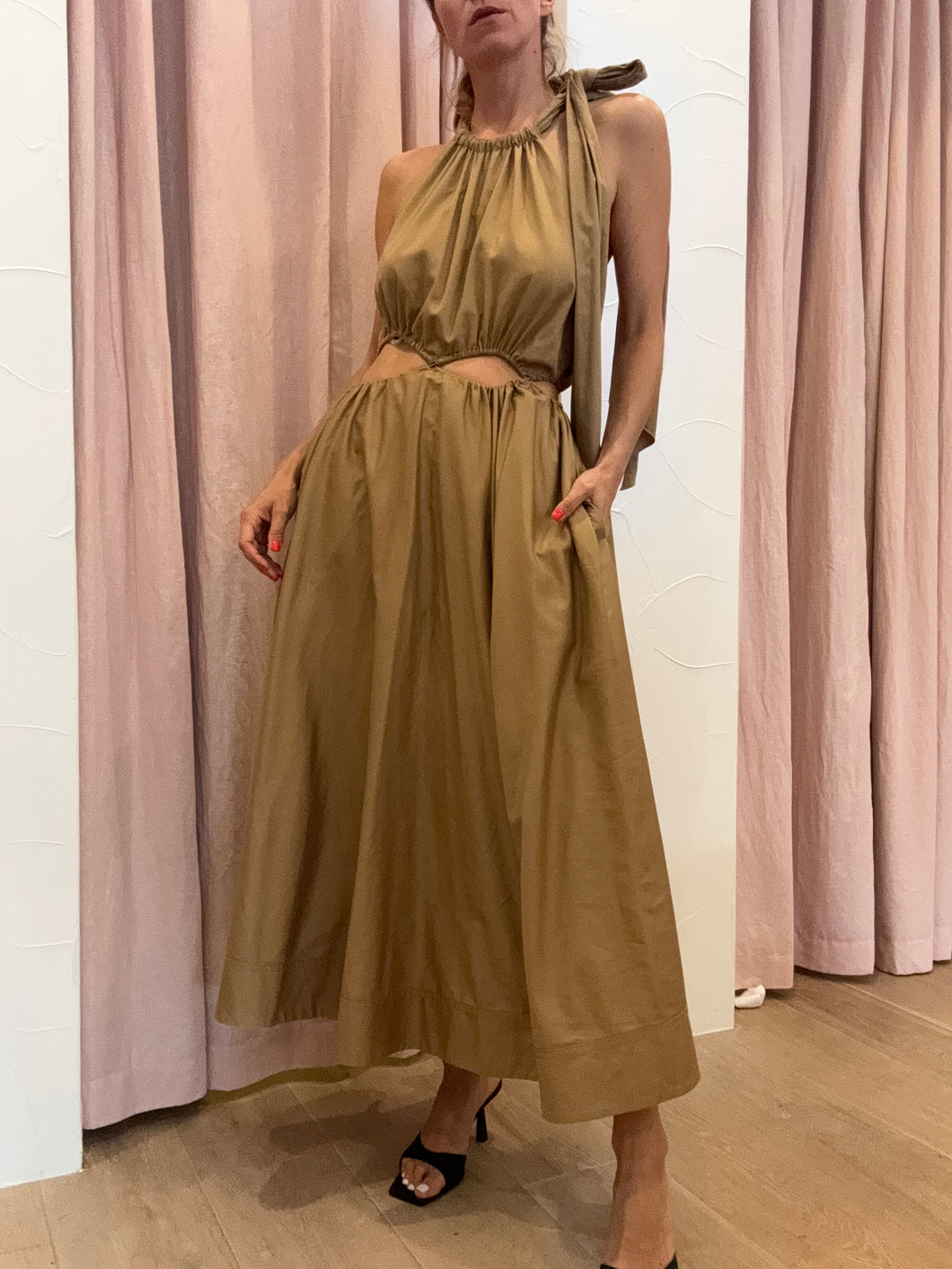 Aje - Dress - Tan Henriette Strap Midi - 6