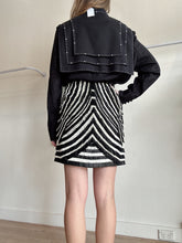 Load image into Gallery viewer, Gucci - Fringed Mini Skirt - Black/White - 38
