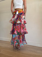 Load image into Gallery viewer, Zimmermann - Lovestruck Tiered Flounce Maxi Skirt w belt  - Pink/Multi Paisley - 0 - RRP$995
