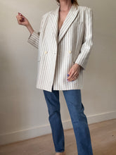 Load image into Gallery viewer, IRO - Cotton Stripe Blazer - White Beige Stripe - 40
