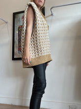 Load image into Gallery viewer, Dagmar - Flora Oversive Knitted Vest - Tan - XL
