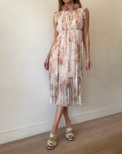 Load image into Gallery viewer, Zimmermann -Illustration Flutter  Midi Dress  (w slip) - Peach florals - OP - bnwt - RRP850
