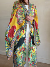 Load image into Gallery viewer, Camilla - Open Front Short Kaftan - Yellow Toucan Print- OS
