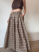 Load image into Gallery viewer, Matteau - Cotton A-Line Maxi Skirt - Brown/Cream Floral  - 5 (AU14)
