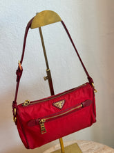 Load image into Gallery viewer, Vintage Prada - Nylon Tessuto Pochette Shoulder Bag - Red - S
