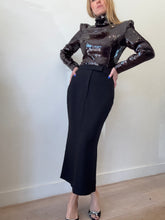Load image into Gallery viewer, Alex Perry - Sequin High Neck LS Bodysuit - Brown - 10

