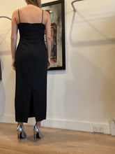 Load image into Gallery viewer, Beare Park - Shoestring Strap Wool Midi Dress - Black - 12
