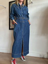 Load image into Gallery viewer, Kivari - Bonny Button Front Midi Dress - Mid Denim - 12
