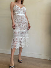 Load image into Gallery viewer, Self Portrait - Guipure Lace Dress w Nude Lining - White - 8
