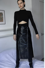 Load image into Gallery viewer, Camilla and Marc - Florian Croc Effect Leather Midi  Skirt - Black - 8 - BNWT - RRP $1,500
