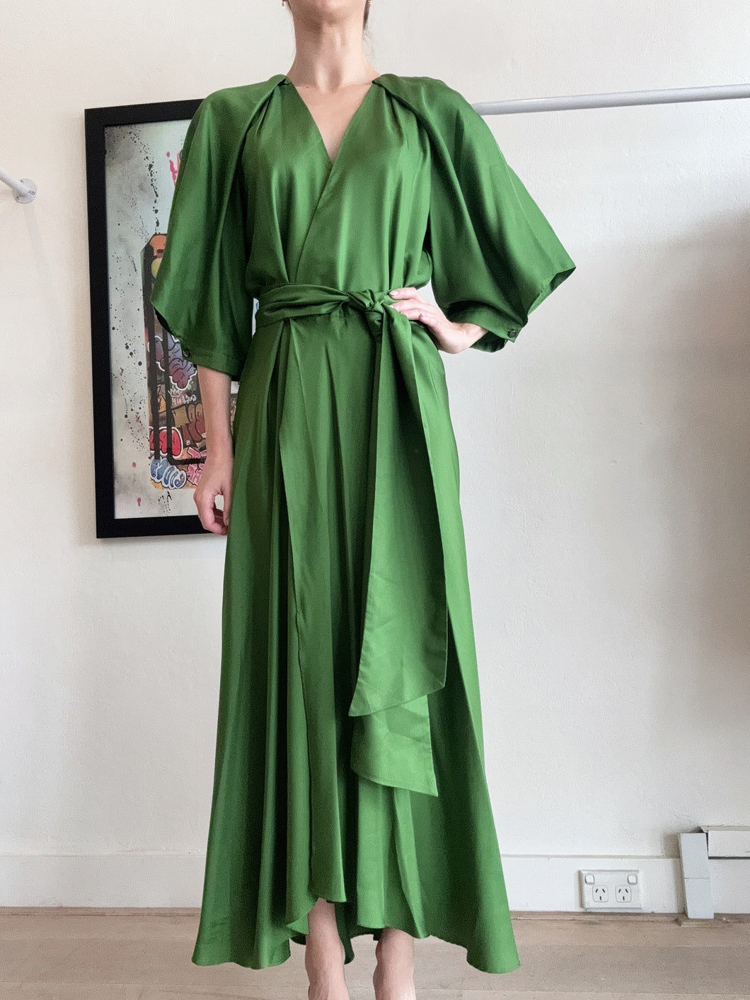 Ginger & Smart - Wrap Draped Midi dress - Green - 6