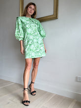 Load image into Gallery viewer, Ganni - Rose Print Shirt Mini dress - Green - 38
