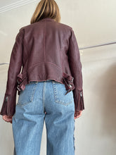 Load image into Gallery viewer, IRO - Newhan Moto Leather Jacket - Burgundy - 38 - rrp$1950
