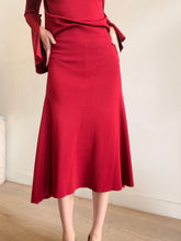 Load image into Gallery viewer, Scanlan Theodore - LS Open Back Top (XS) &amp; Midi Skirt Set (XS) - Wine - XS
